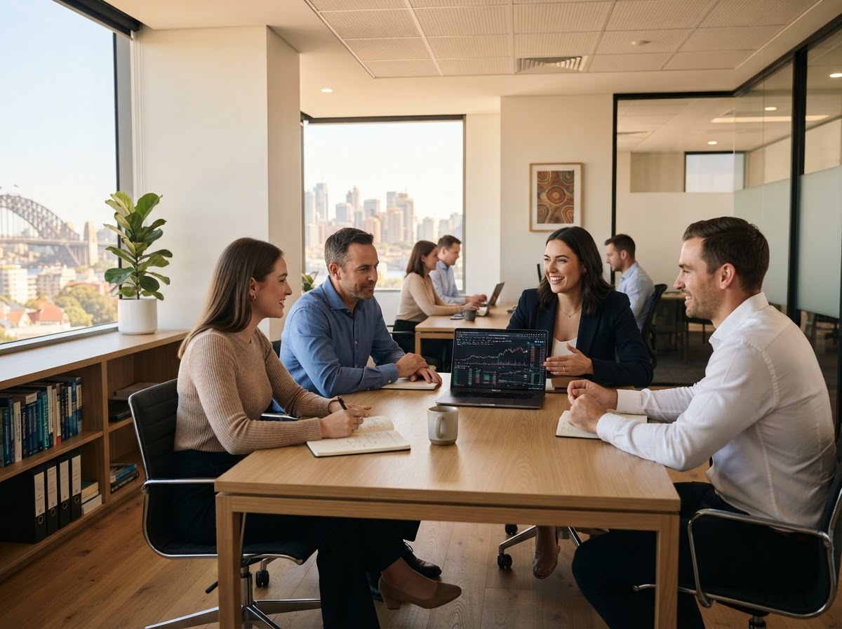 Streamwyck Capital analysts reviewing predictive market data models